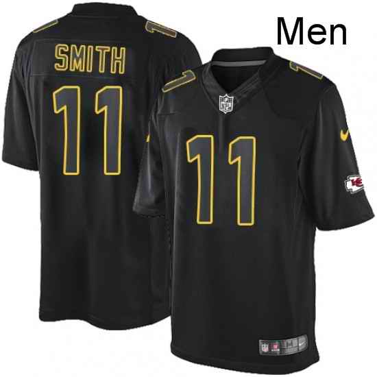 Men Nike Kansas City Chiefs 11 Alex Smith Limited Black Impact NFL Jersey